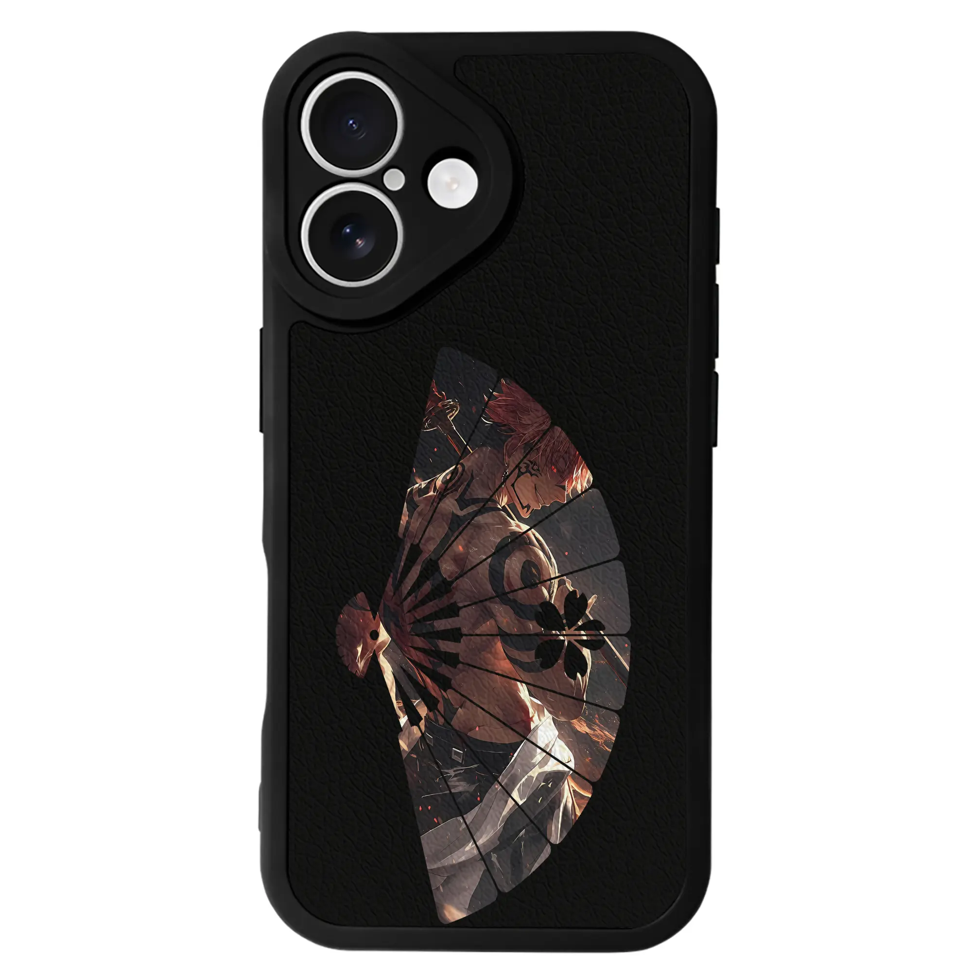 呪術廻戦 グッズ,両面宿儺 - IPhone 16シリーズ対応 ・ シリコンスマホケース ・ レザー調 ・ 高精度フィット ・ 耐衝撃 ・ ワイヤレス充電対応 ・ 精密カット